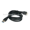 USB 3.0 macho para micro cabo de extensão macho 2m preto